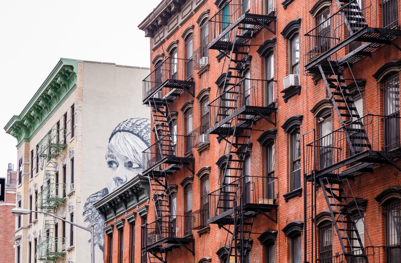 New York City Lower East Side mural on side of apartment building