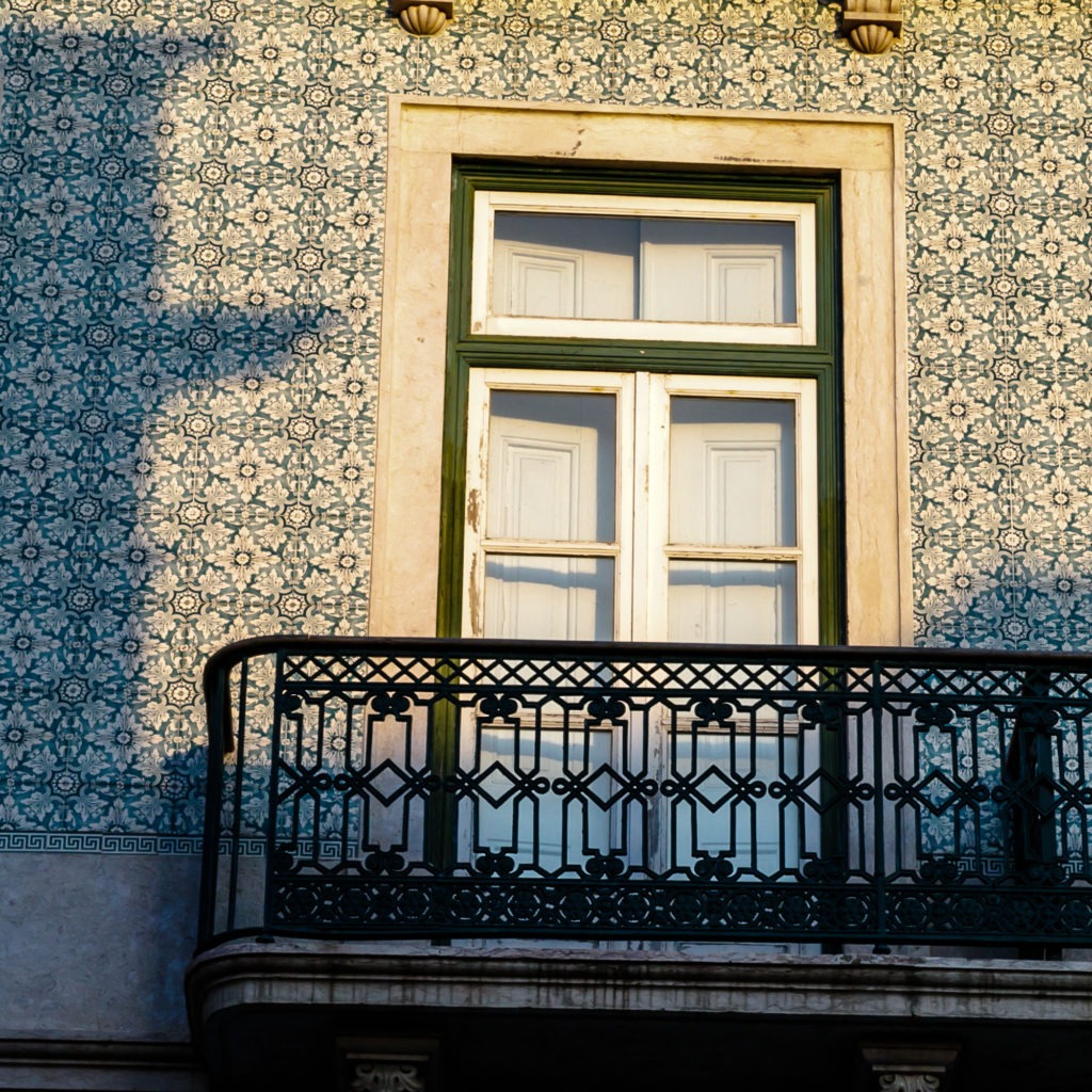 detail of old tiled house in Lisbon, Portugal