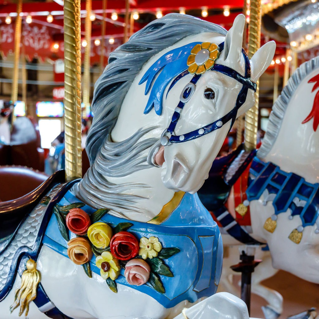 detail of carousel horse at Bushnell Park, Hartford, CT