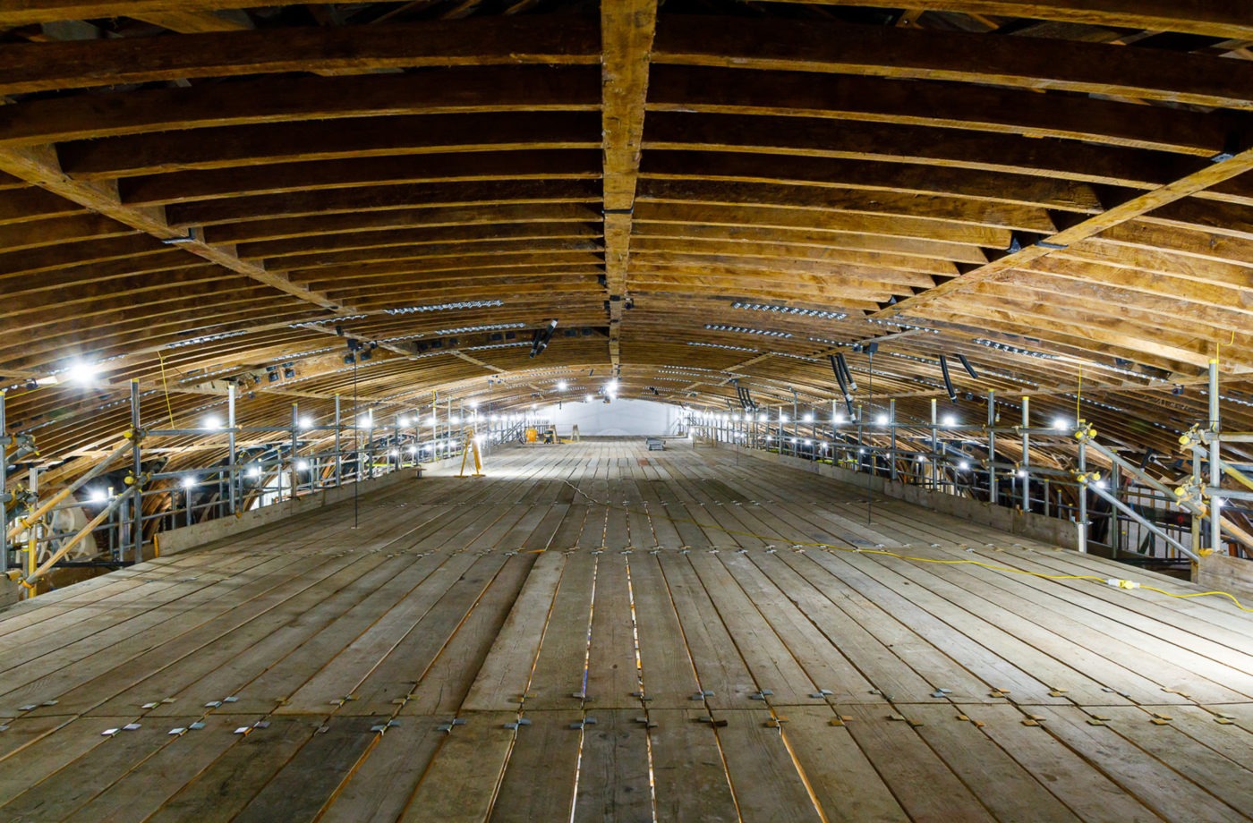 Brighton Dome Corn Exchange roof during restoration